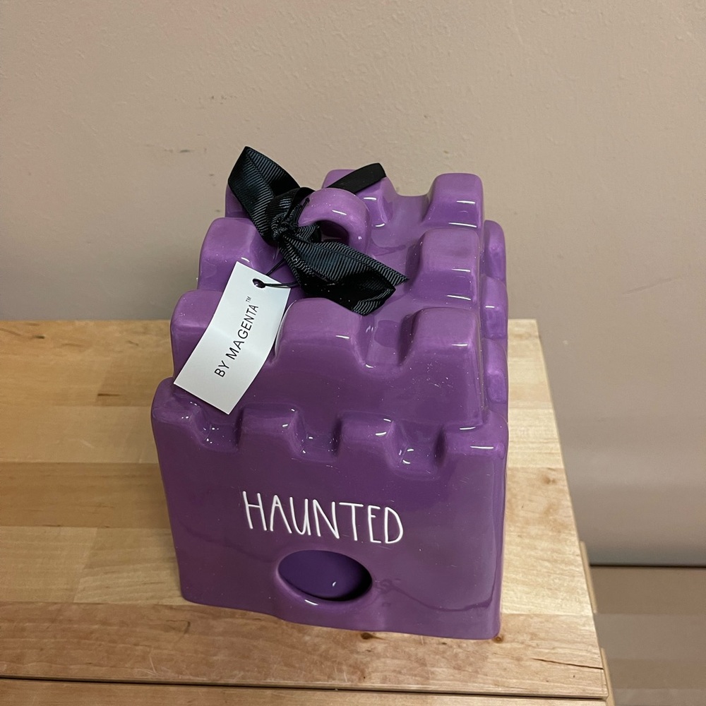 Rae Dunn Haunted Purple Castle Birdhouse Halloween Seasonal Home Decor - Picture 2 of 7